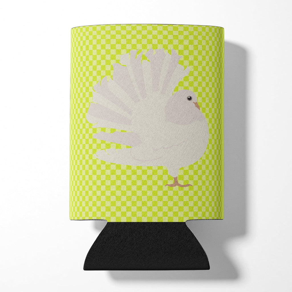 Silver Fantail Pigeon Green Can or Bottle Hugger Cooler Sleeve for Standard 12 oz Cans, Insulated Foam Beer & Soda Can Hugger Reusable