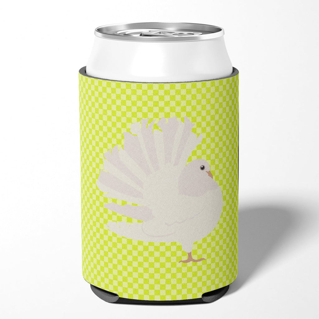 Silver Fantail Pigeon Green Can or Bottle Hugger Cooler Sleeve for Standard 12 oz Cans, Insulated Foam Beer & Soda Can Hugger Reusable