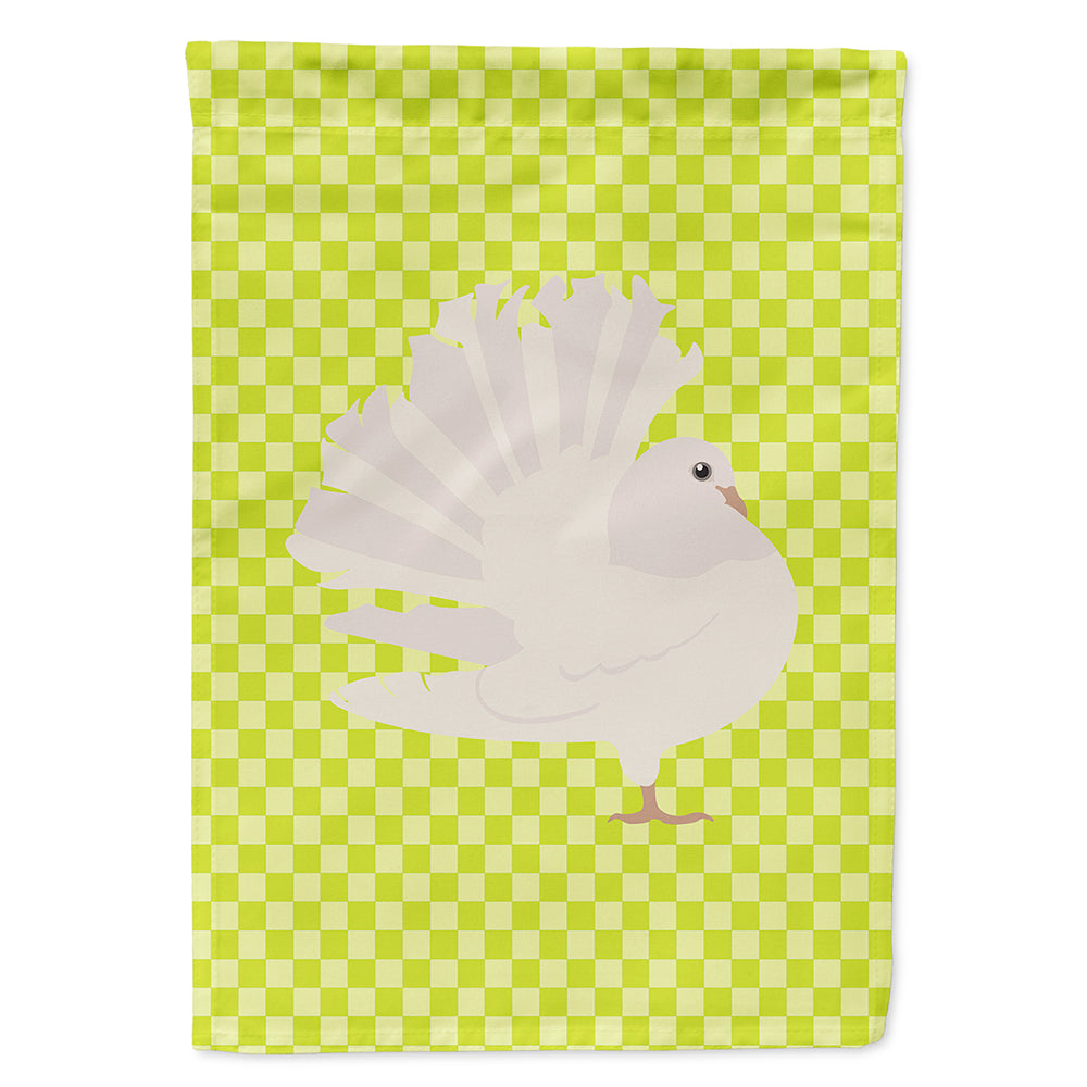 Silver Fantail Pigeon Green House Flag 28x40 Porch Sleeve Pole Decorative Outside Yard Banner Artwork Wall Hanging, Polyester