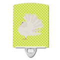 Silver Fantail Pigeon Green Ceramic Night Light Compact, UL-Certified, Ideal for Bedroom, Bathroom, Nursery, Hallway, Kitchen, 6x4x3, Multicolor
