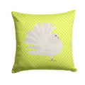 Silver Fantail Pigeon Green Decorative Throw Pillow 14x14 Indoor Outdoor Accent Cushion, Fabric Cover with Insert for Sofa, Bed, Porch & Living Room