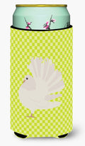 Silver Fantail Pigeon Green Tall Boy Hugger Can Cooler Sleeve Machine Washable Drink Collapsible Insulator Beverage Insulated Holder