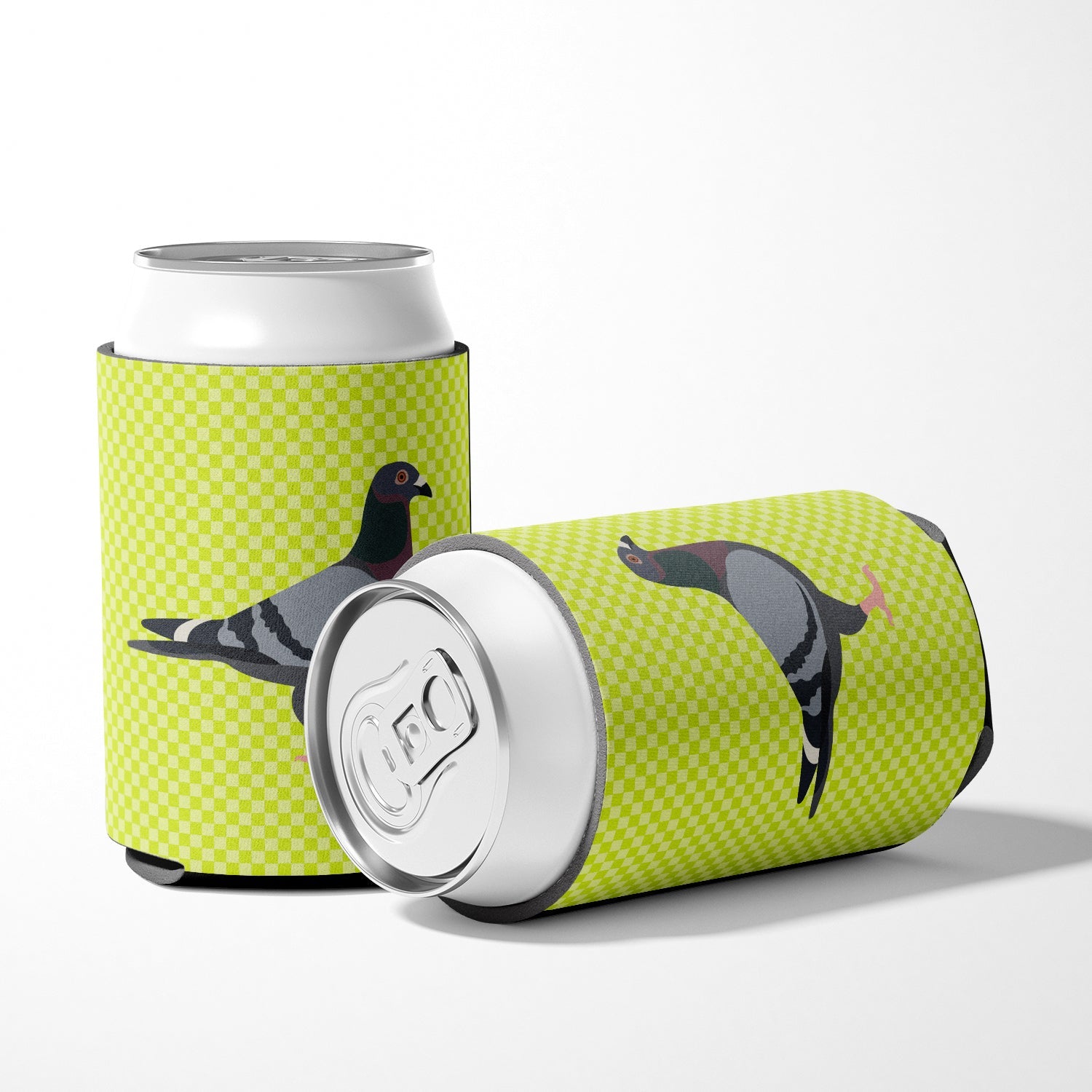 Racing Pigeon Green Can or Bottle Hugger Cooler Sleeve for Standard 12 oz Cans, Insulated Foam Beer & Soda Can Hugger Reusable