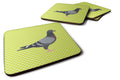 Racing Pigeon Green Foam Coasters Set of 4 Cup Coasters for Indoor Outdoor, Tabletop Protection, Anti Slip, Mouse pad Material