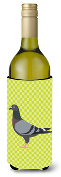 Racing Pigeon Green Wine Bottle Hugger Gift Sleeve for Standard 750 ml Bottles, Insulated Reusable Also Fits Mini Shot & Pint Bottles