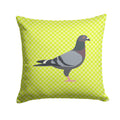 Racing Pigeon Green Decorative Throw Pillow 14x14 Indoor Outdoor Accent Cushion, Fabric Cover with Insert for Sofa, Bed, Porch & Living Room
