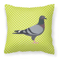 Racing Pigeon Green Decorative Throw Pillow 18x18 Indoor Outdoor Accent Cushion, Fabric Cover with Insert for Sofa, Bed, Porch & Living Room