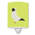 Nun Pigeon Green Ceramic Night Light Compact, UL-Certified, Ideal for Bedroom, Bathroom, Nursery, Hallway, Kitchen, 6x4x3, Multicolor