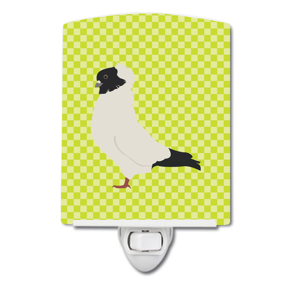 Nun Pigeon Green Ceramic Night Light Compact, UL-Certified, Ideal for Bedroom, Bathroom, Nursery, Hallway, Kitchen, 6x4x3, Multicolor