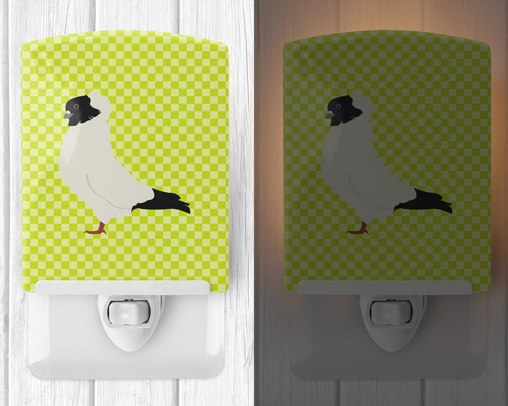 Nun Pigeon Green Ceramic Night Light Compact, UL-Certified, Ideal for Bedroom, Bathroom, Nursery, Hallway, Kitchen, 6x4x3, Multicolor