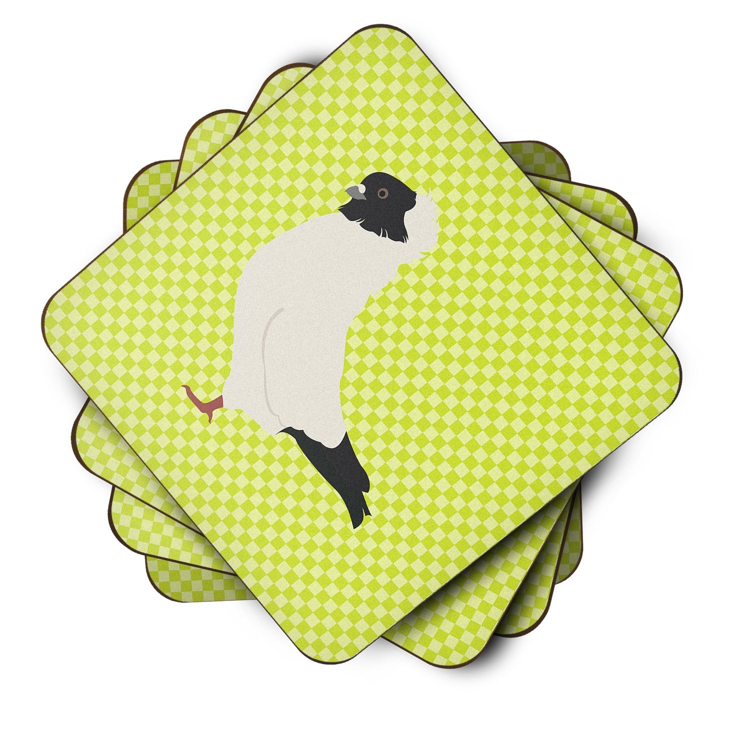 Nun Pigeon Green Foam Coasters Set of 4 Cup Coasters for Indoor Outdoor, Tabletop Protection, Anti Slip, Mouse pad Material