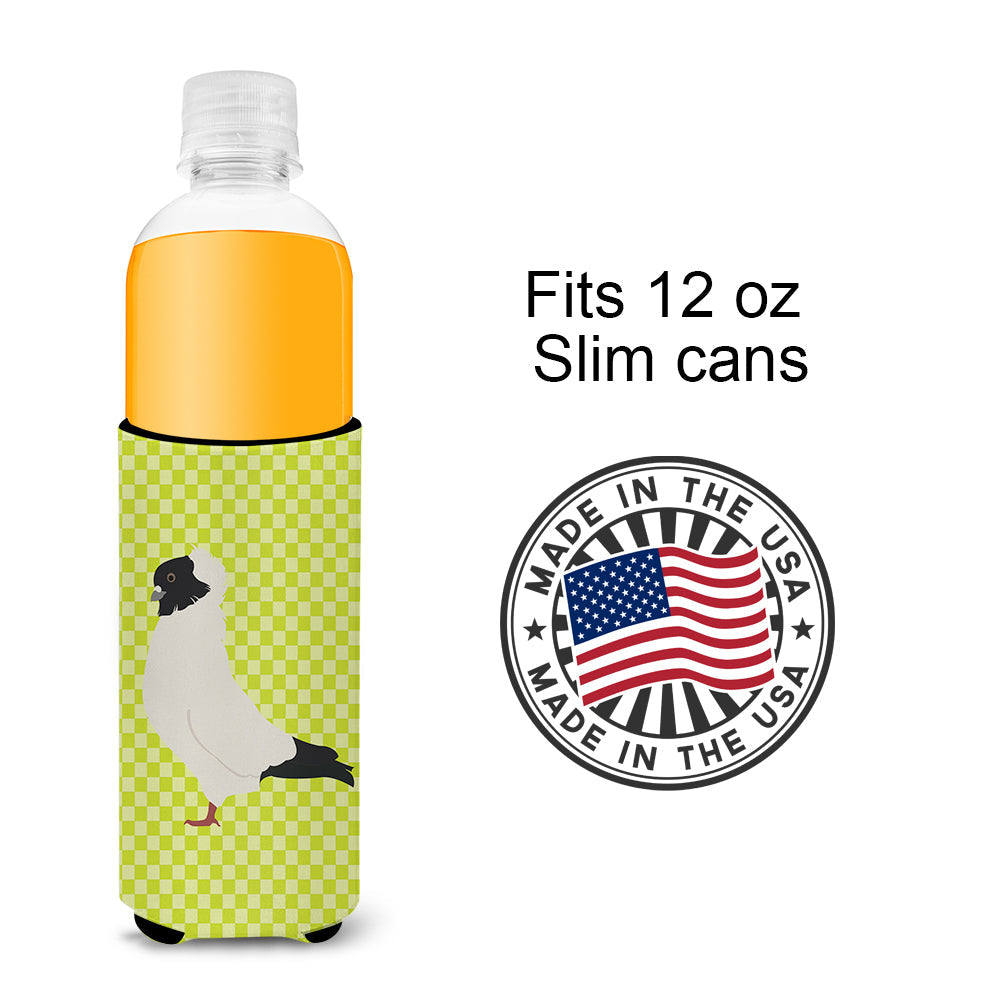 Nun Pigeon Green Slim Can Hugger , Insulated Foam Hugger for 12 oz Slim Cans, Beer Bottles & Water Bottles, Printed in USA