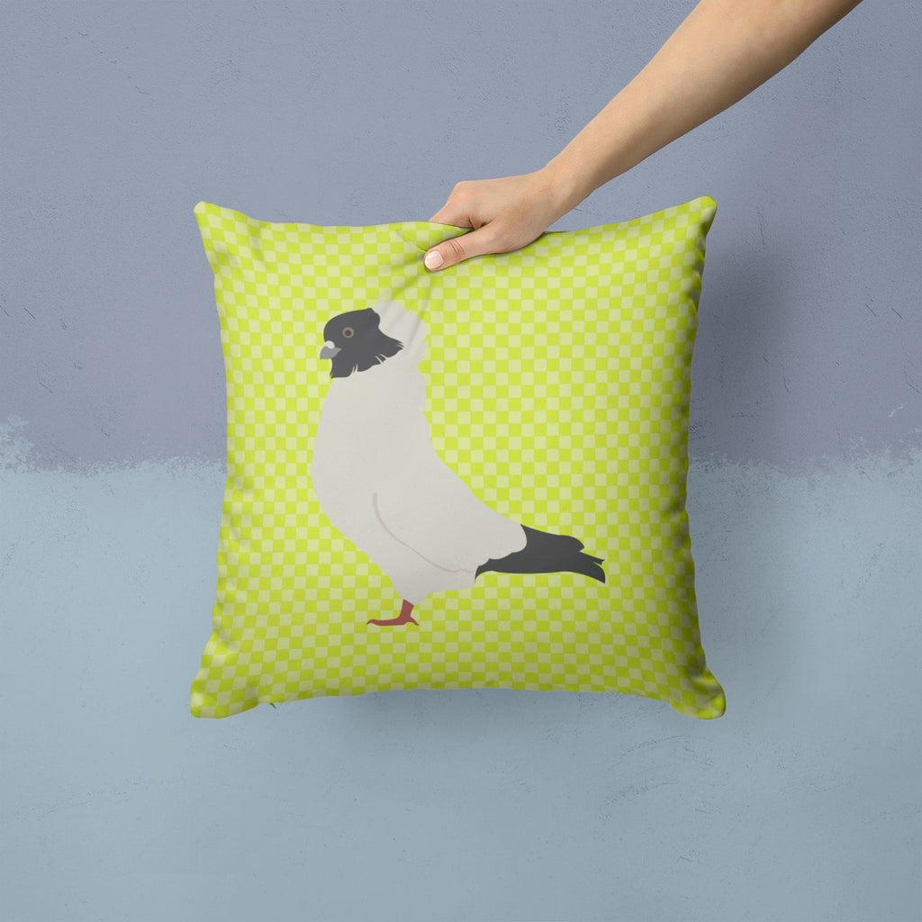 Nun Pigeon Green Decorative Throw Pillow 14x14 Indoor Outdoor Accent Cushion, Fabric Cover with Insert for Sofa, Bed, Porch & Living Room