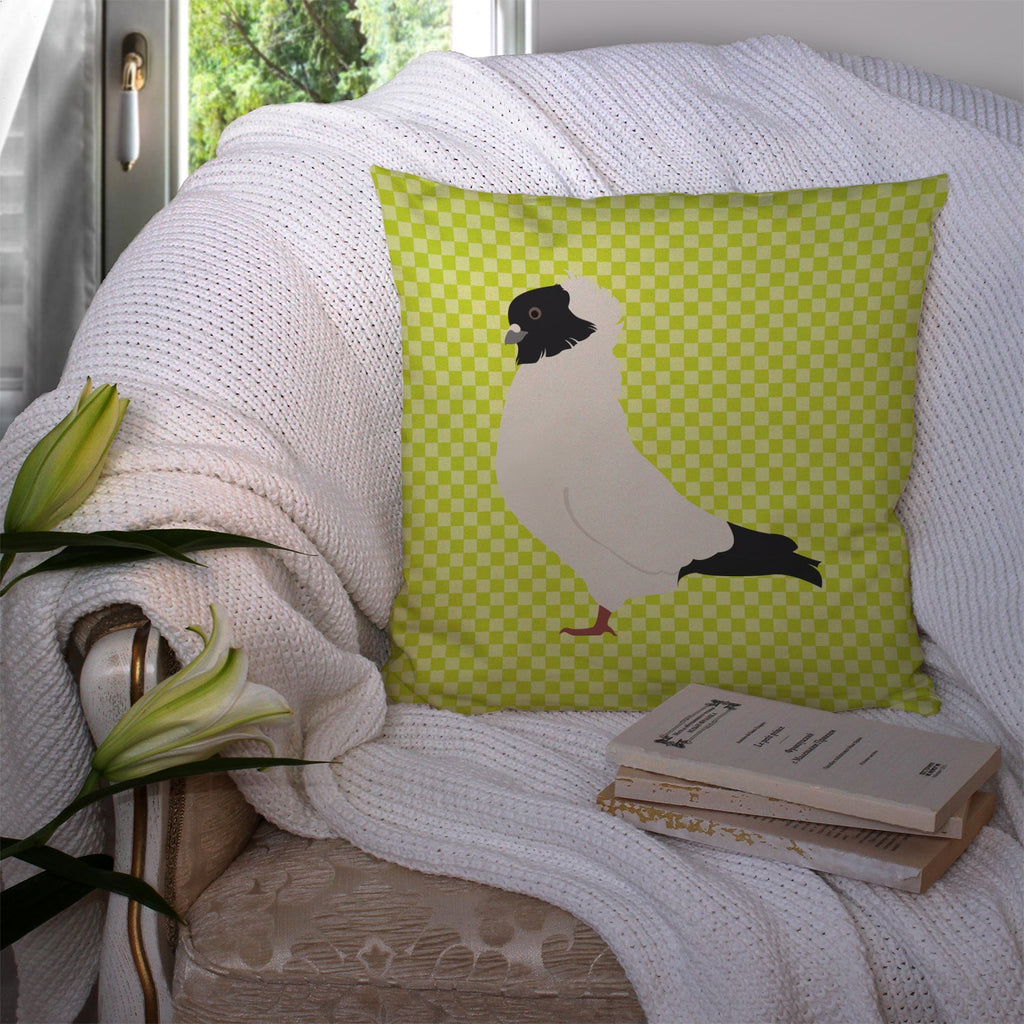Nun Pigeon Green Decorative Throw Pillow 14x14 Indoor Outdoor Accent Cushion, Fabric Cover with Insert for Sofa, Bed, Porch & Living Room