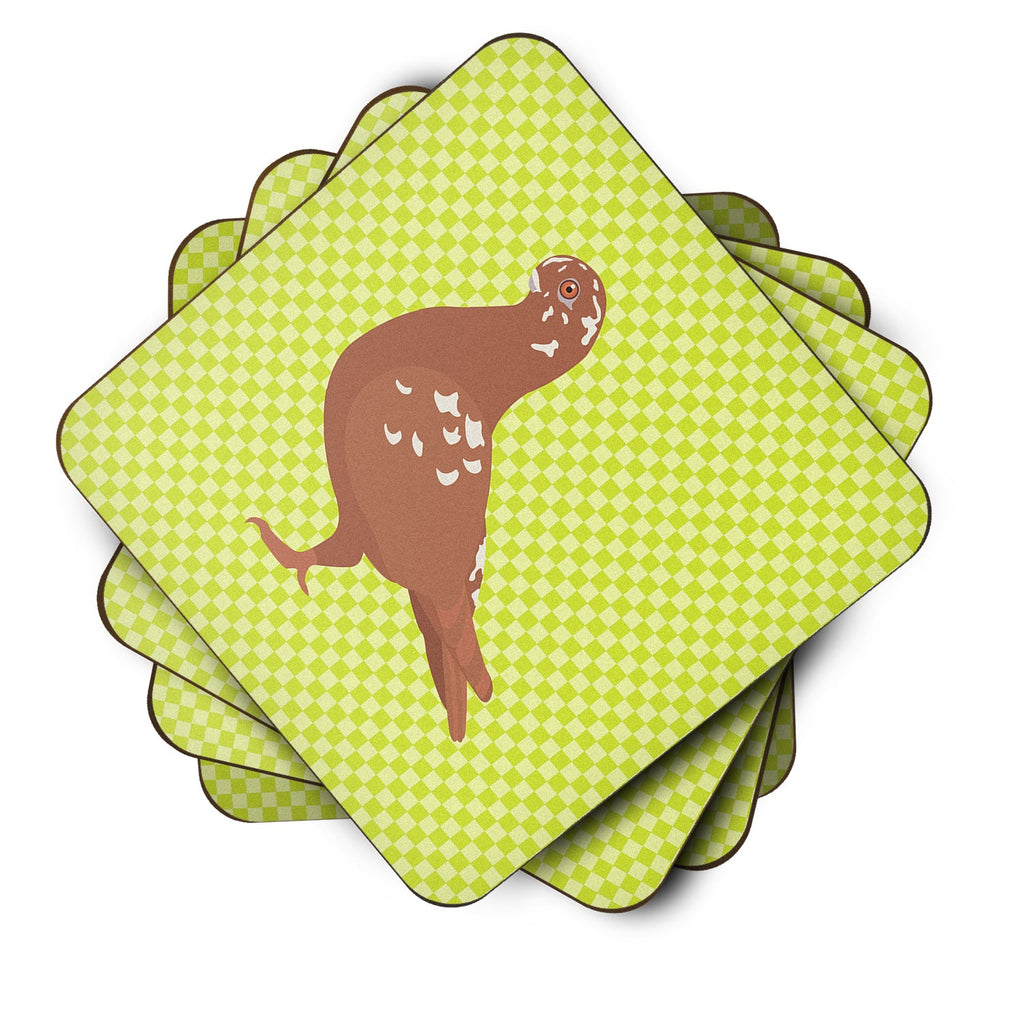 African Owl Pigeon Green Foam Coasters Set of 4 Cup Coasters for Indoor Outdoor, Tabletop Protection, Anti Slip, Mouse pad Material