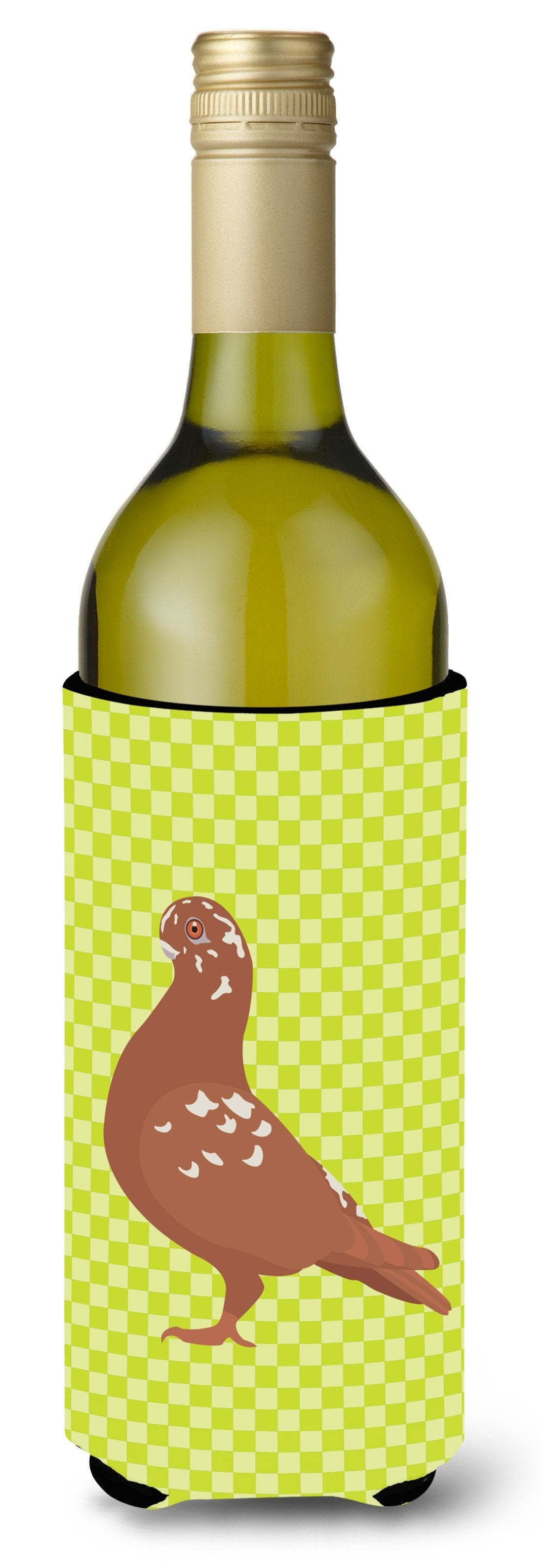 African Owl Pigeon Green Wine Bottle Hugger Gift Sleeve for Standard 750 ml Bottles, Insulated Reusable Also Fits Mini Shot & Pint Bottles