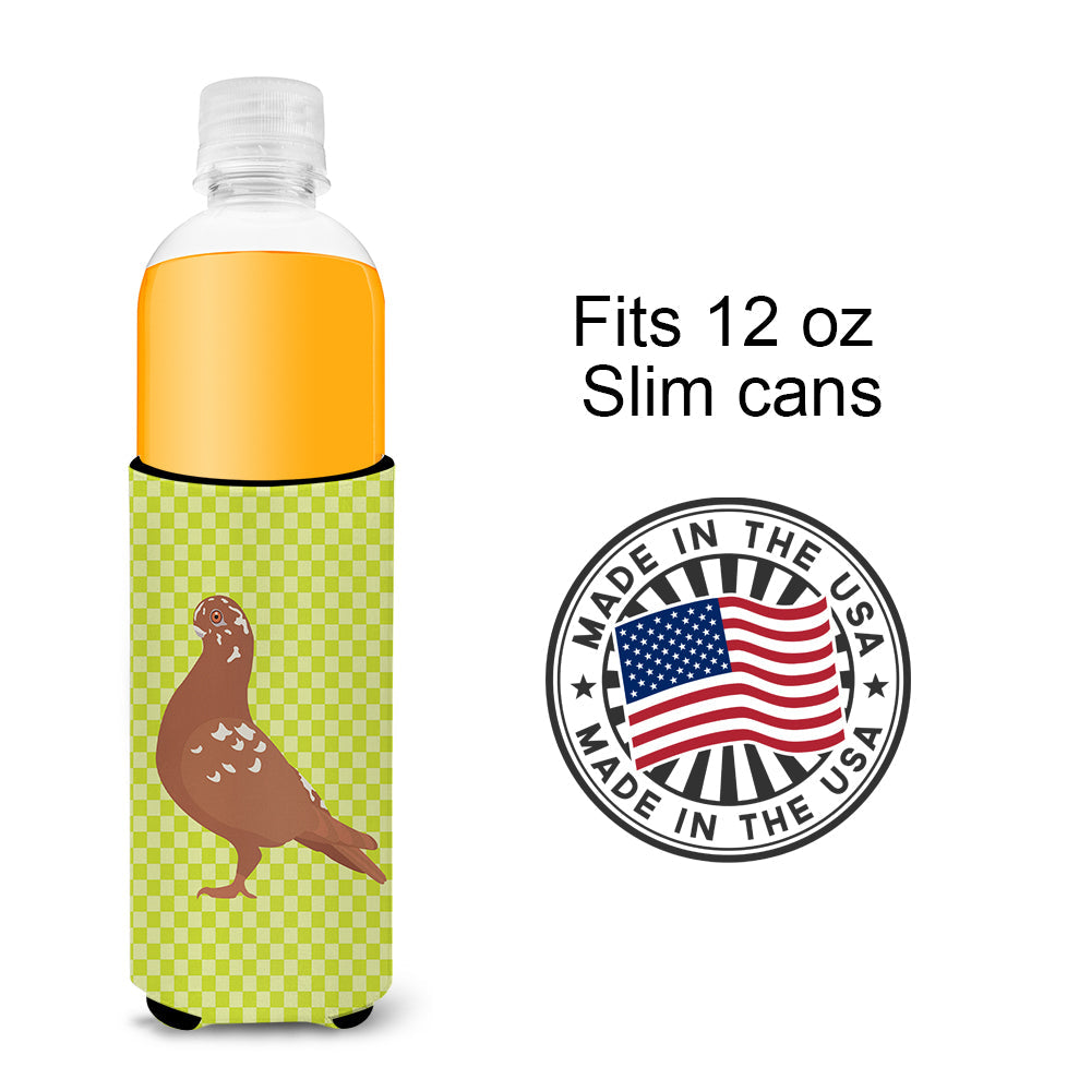 African Owl Pigeon Green Slim Can Hugger , Insulated Foam Hugger for 12 oz Slim Cans, Beer Bottles & Water Bottles, Printed in USA