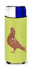 African Owl Pigeon Green Slim Can Hugger , Insulated Foam Hugger for 12 oz Slim Cans, Beer Bottles & Water Bottles, Printed in USA