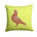 African Owl Pigeon Green Decorative Throw Pillow 14x14 Indoor Outdoor Accent Cushion, Fabric Cover with Insert for Sofa, Bed, Porch & Living Room
