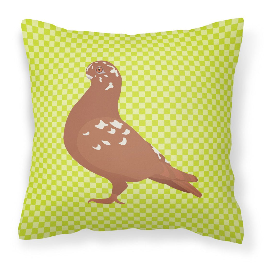 African Owl Pigeon Green Decorative Throw Pillow 18x18 Indoor Outdoor Accent Cushion, Fabric Cover with Insert for Sofa, Bed, Porch & Living Room