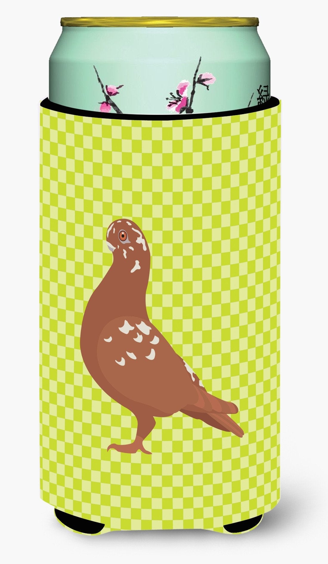 African Owl Pigeon Green Tall Boy Hugger Can Cooler Sleeve Machine Washable Drink Collapsible Insulator Beverage Insulated Holder