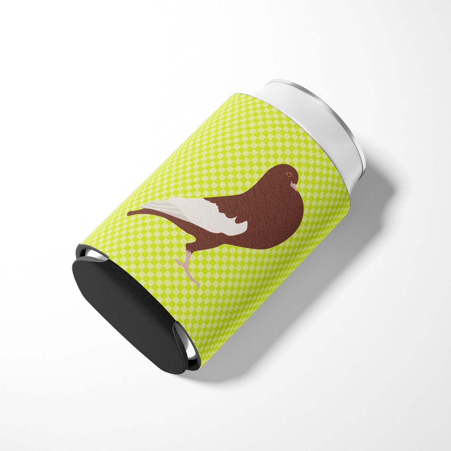 English Pouter Pigeon Green Can or Bottle Hugger Cooler Sleeve for Standard 12 oz Cans, Insulated Foam Beer & Soda Can Hugger Reusable