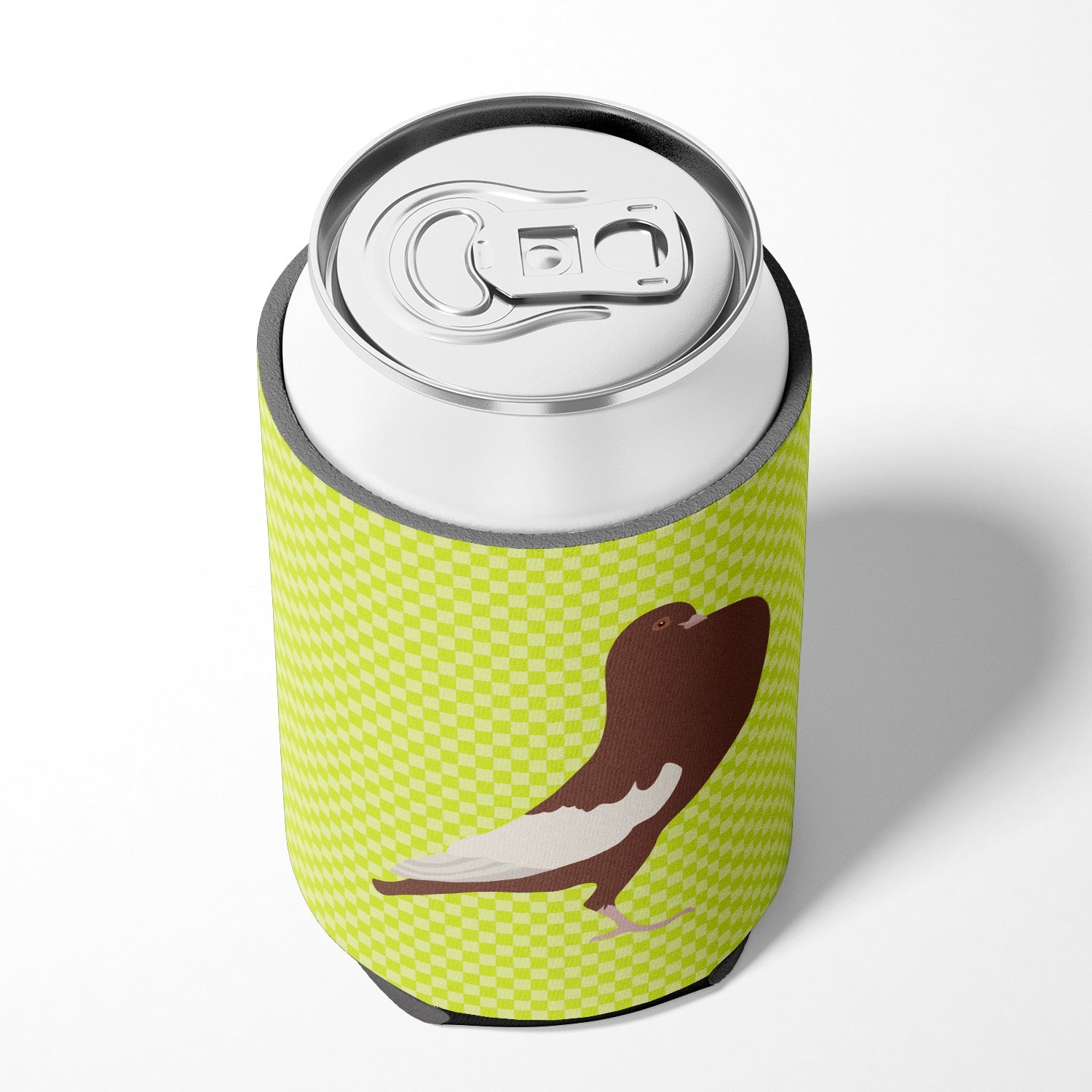 English Pouter Pigeon Green Can or Bottle Hugger Cooler Sleeve for Standard 12 oz Cans, Insulated Foam Beer & Soda Can Hugger Reusable