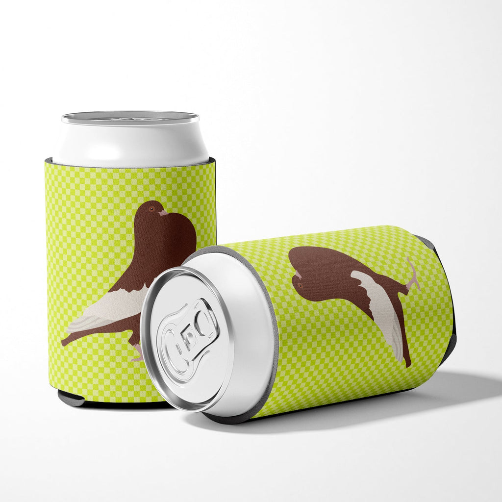 English Pouter Pigeon Green Can or Bottle Hugger Cooler Sleeve for Standard 12 oz Cans, Insulated Foam Beer & Soda Can Hugger Reusable