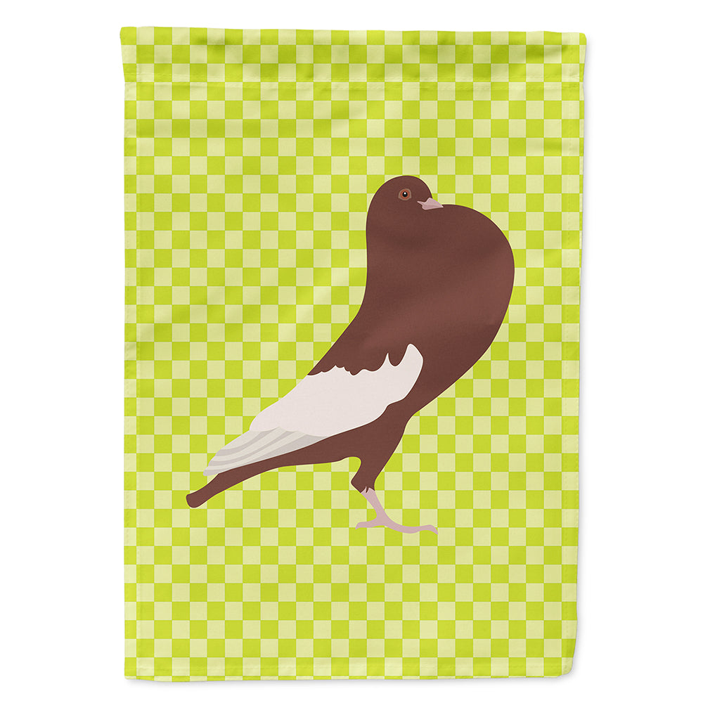 English Pouter Pigeon Green House Flag 28x40 Porch Sleeve Pole Decorative Outside Yard Banner Artwork Wall Hanging, Polyester