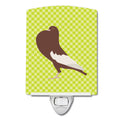 English Pouter Pigeon Green Ceramic Night Light Compact, UL-Certified, Ideal for Bedroom, Bathroom, Nursery, Hallway, Kitchen, 6x4x3, Multicolor