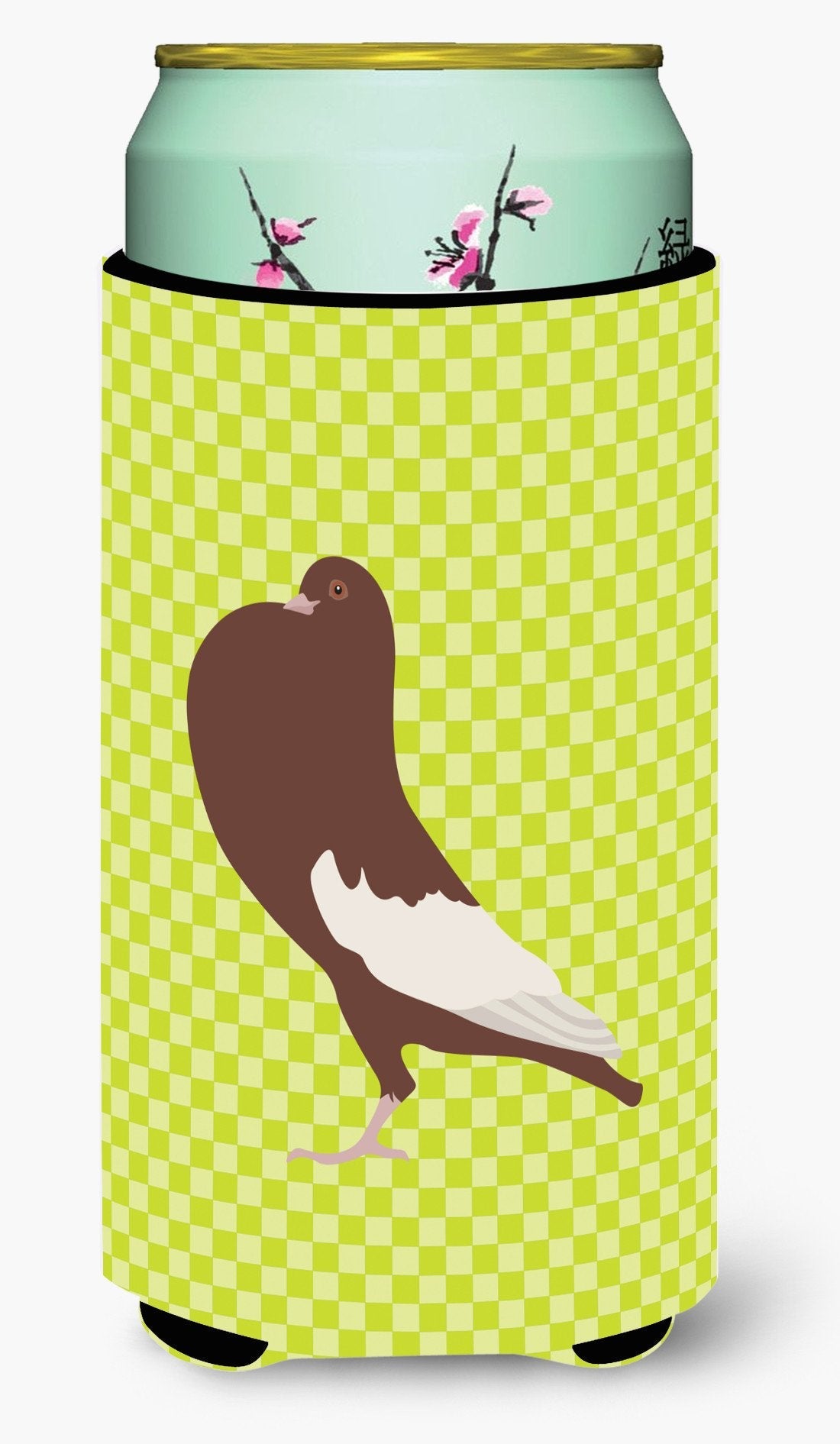 English Pouter Pigeon Green Tall Boy Hugger Can Cooler Sleeve Machine Washable Drink Collapsible Insulator Beverage Insulated Holder