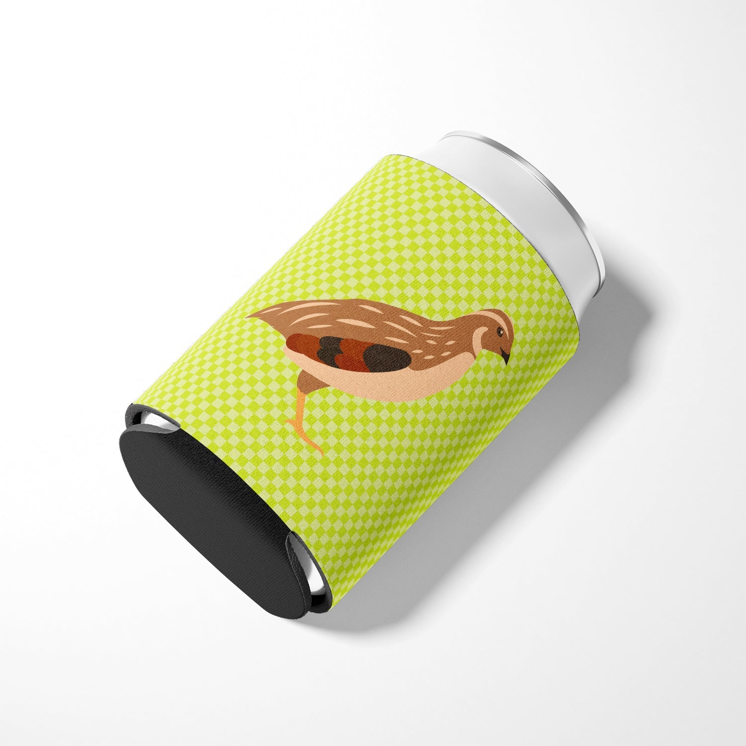 Golden Phoenix Quail Green Can or Bottle Hugger Cooler Sleeve for Standard 12 oz Cans, Insulated Foam Beer & Soda Can Hugger Reusable