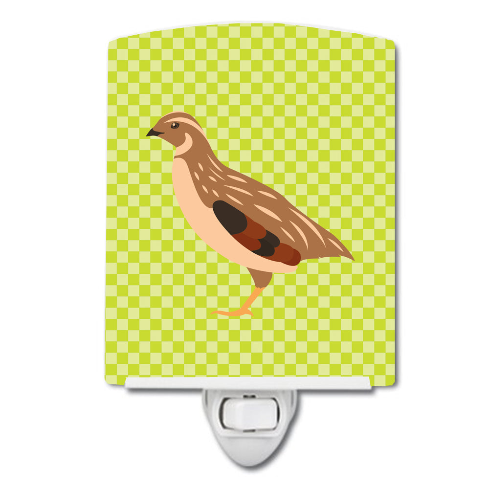Golden Phoenix Quail Green Ceramic Night Light Compact, UL-Certified, Ideal for Bedroom, Bathroom, Nursery, Hallway, Kitchen, 6x4x3, Multicolor