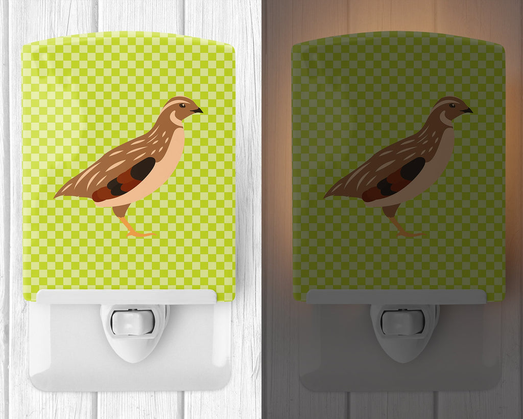 Golden Phoenix Quail Green Ceramic Night Light Compact, UL-Certified, Ideal for Bedroom, Bathroom, Nursery, Hallway, Kitchen, 6x4x3, Multicolor