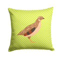 Golden Phoenix Quail Green Decorative Throw Pillow 14x14 Indoor Outdoor Accent Cushion, Fabric Cover with Insert for Sofa, Bed, Porch & Living Room