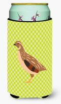 Golden Phoenix Quail Green Tall Boy Hugger Can Cooler Sleeve Machine Washable Drink Collapsible Insulator Beverage Insulated Holder