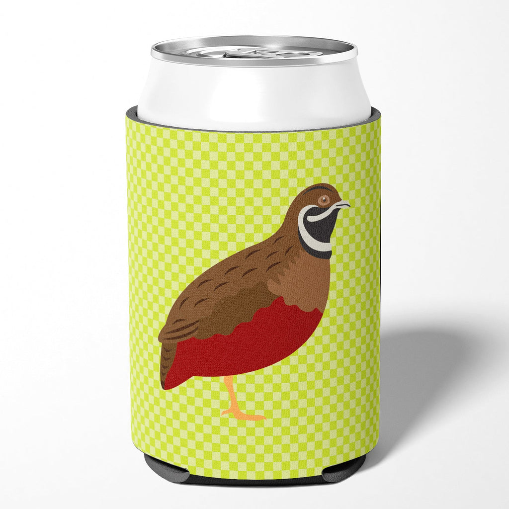 Chinese Painted or King Quail Green Can or Bottle Hugger Cooler Sleeve for Standard 12 oz Cans, Insulated Foam Beer & Soda Can Hugger Reusable