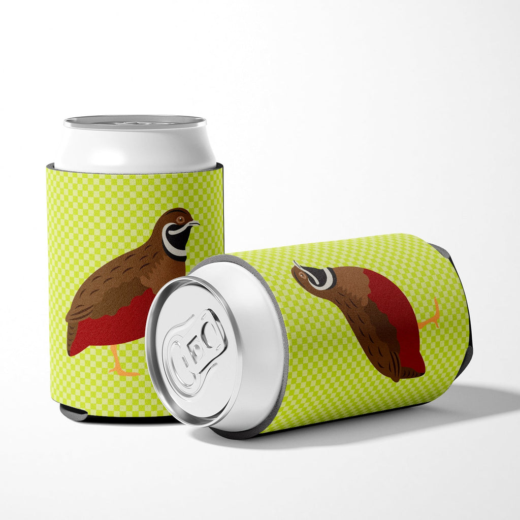 Chinese Painted or King Quail Green Can or Bottle Hugger Cooler Sleeve for Standard 12 oz Cans, Insulated Foam Beer & Soda Can Hugger Reusable
