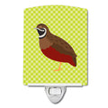 Chinese Painted or King Quail Green Ceramic Night Light Compact, UL-Certified, Ideal for Bedroom, Bathroom, Nursery, Hallway, Kitchen, 6x4x3, Multicolor