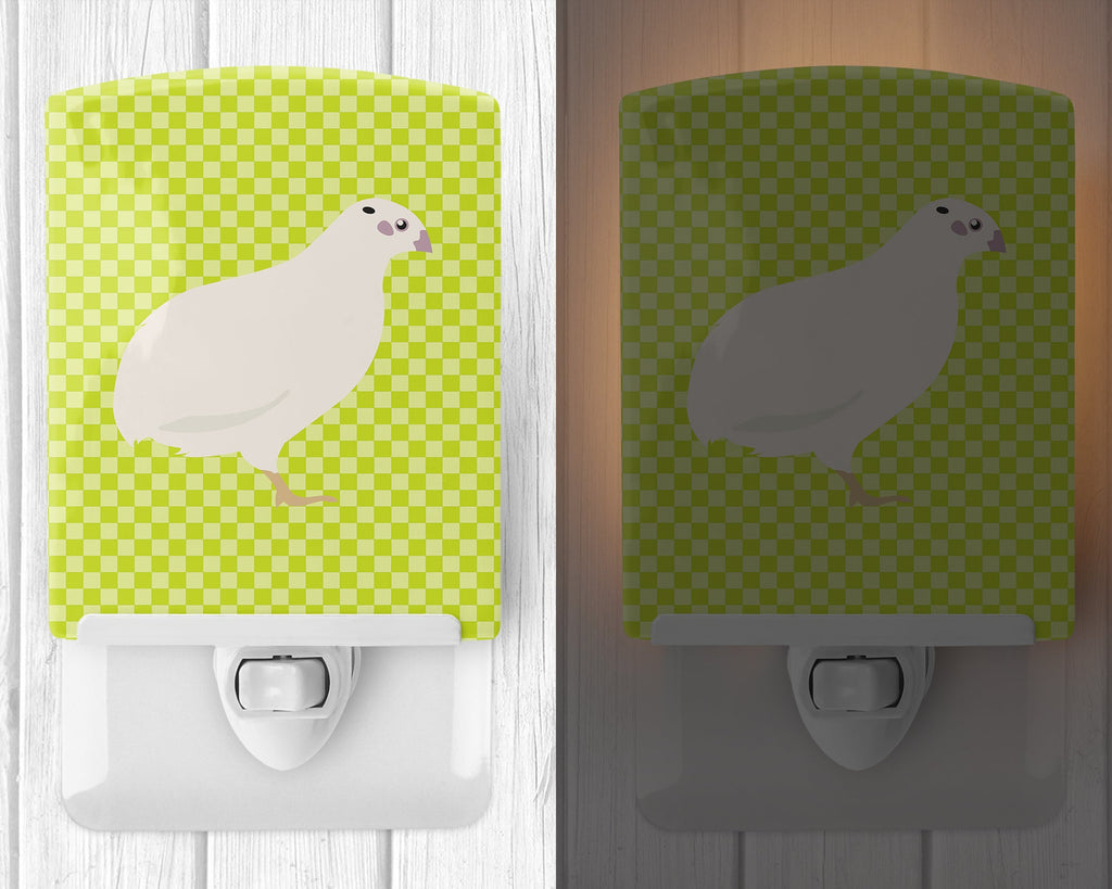 Texas Quail Green Ceramic Night Light Compact, UL-Certified, Ideal for Bedroom, Bathroom, Nursery, Hallway, Kitchen, 6x4x3, Multicolor