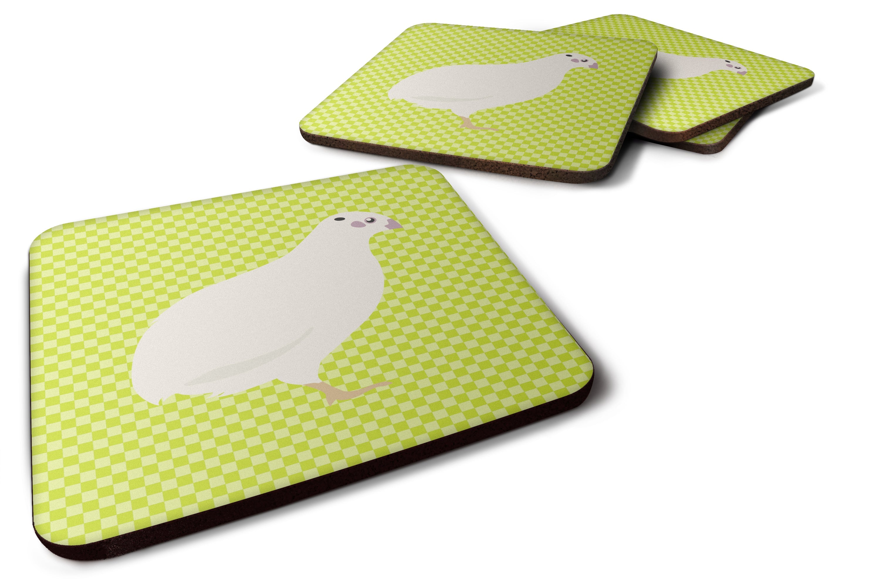 Texas Quail Green Foam Coasters Set of 4 Cup Coasters for Indoor Outdoor, Tabletop Protection, Anti Slip, Mouse pad Material
