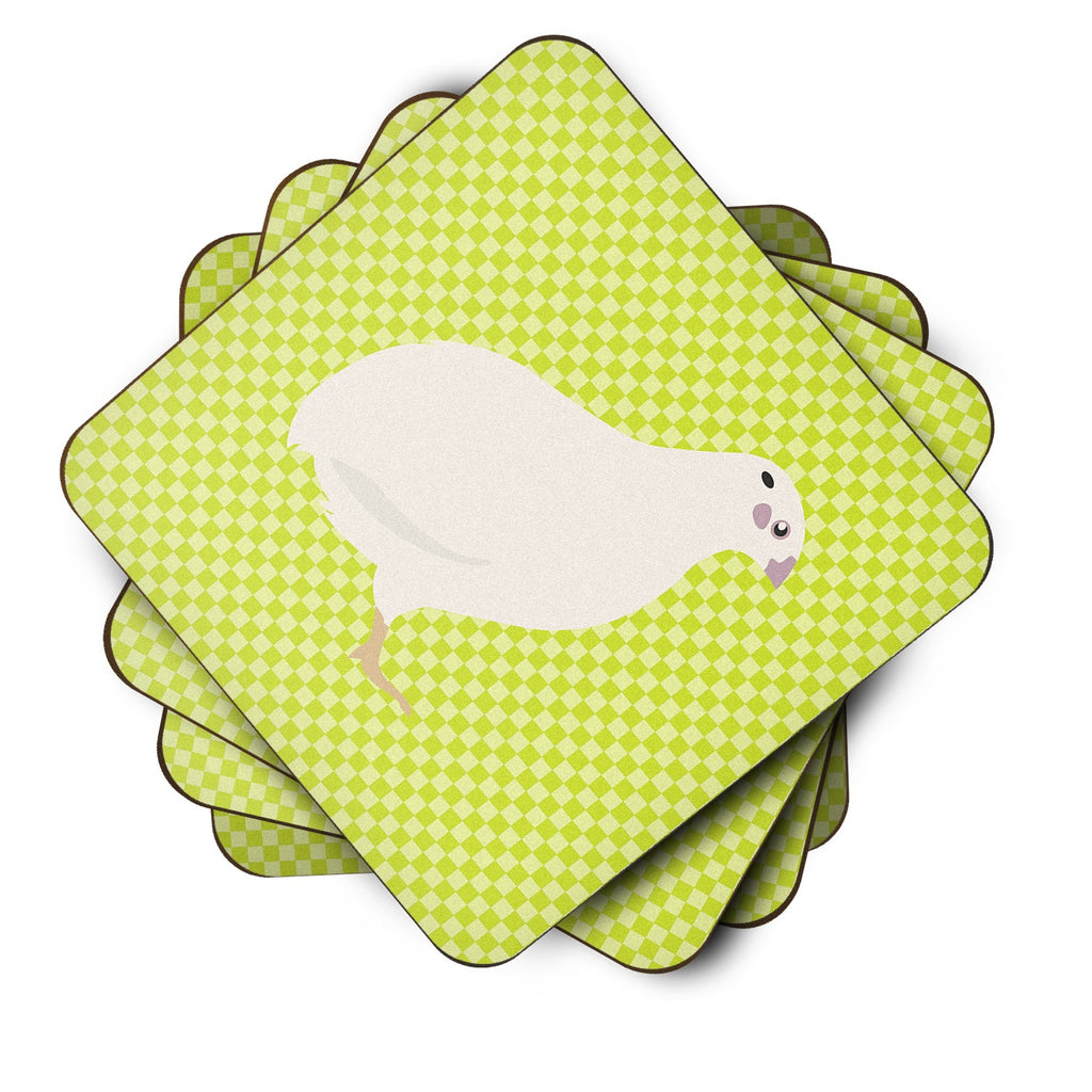 Texas Quail Green Foam Coasters Set of 4 Cup Coasters for Indoor Outdoor, Tabletop Protection, Anti Slip, Mouse pad Material