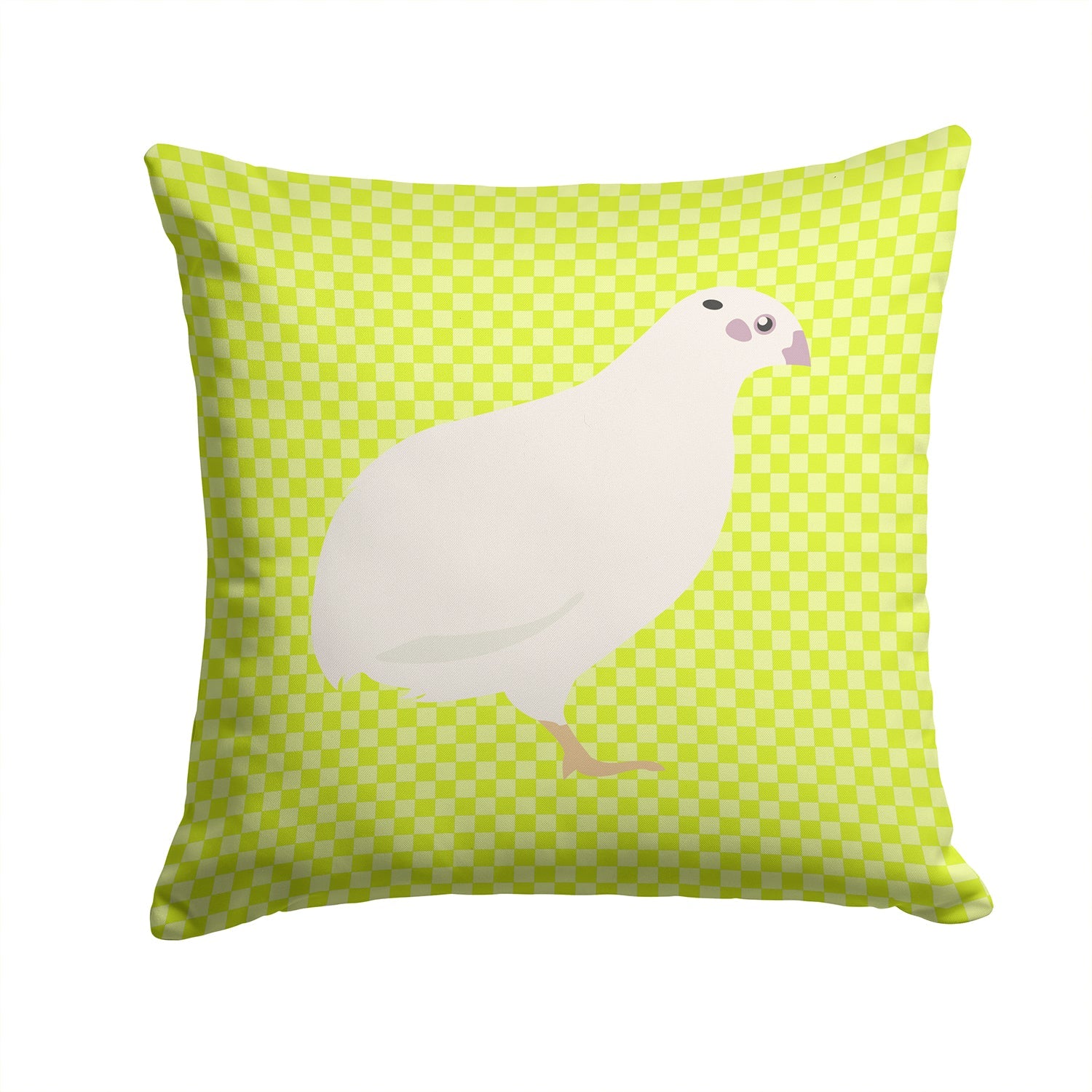 Texas Quail Green Decorative Throw Pillow 14x14 Indoor Outdoor Accent Cushion, Fabric Cover with Insert for Sofa, Bed, Porch & Living Room