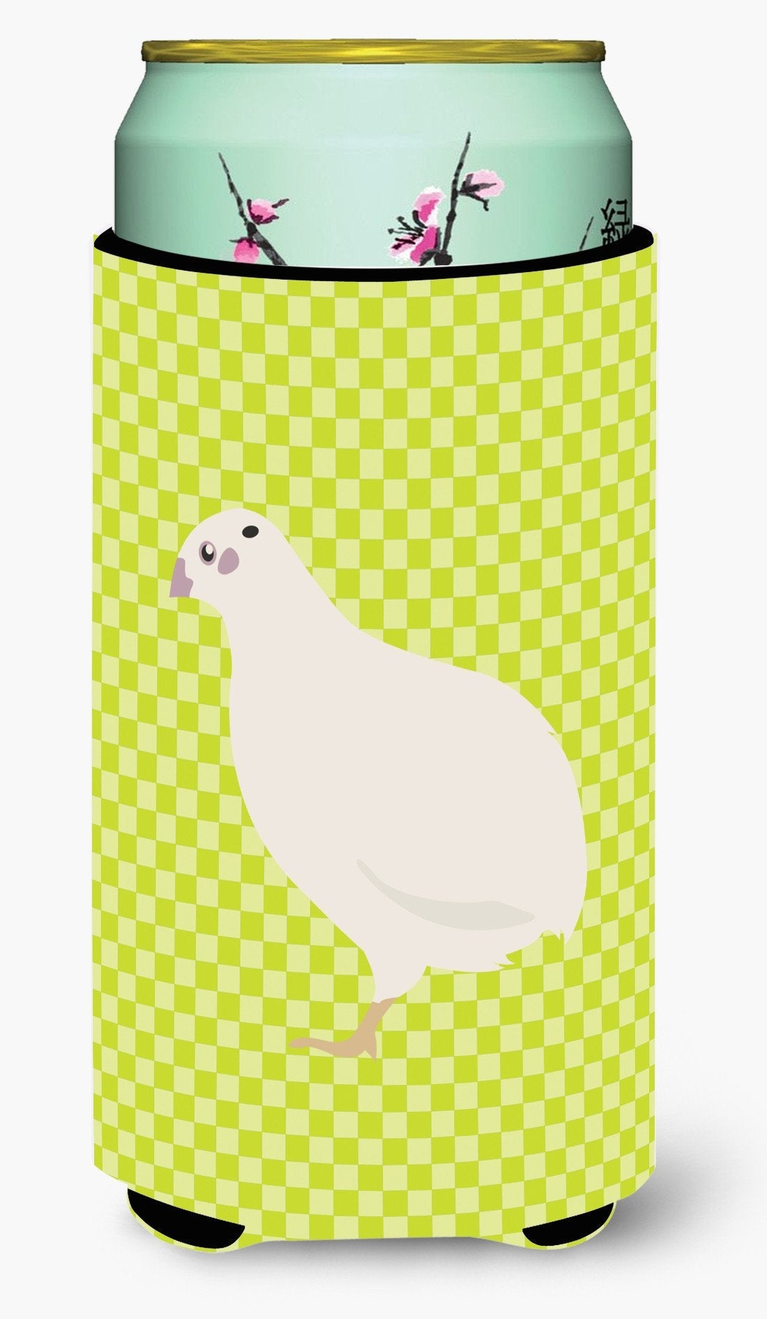 Texas Quail Green Tall Boy Hugger Can Cooler Sleeve Machine Washable Drink Collapsible Insulator Beverage Insulated Holder