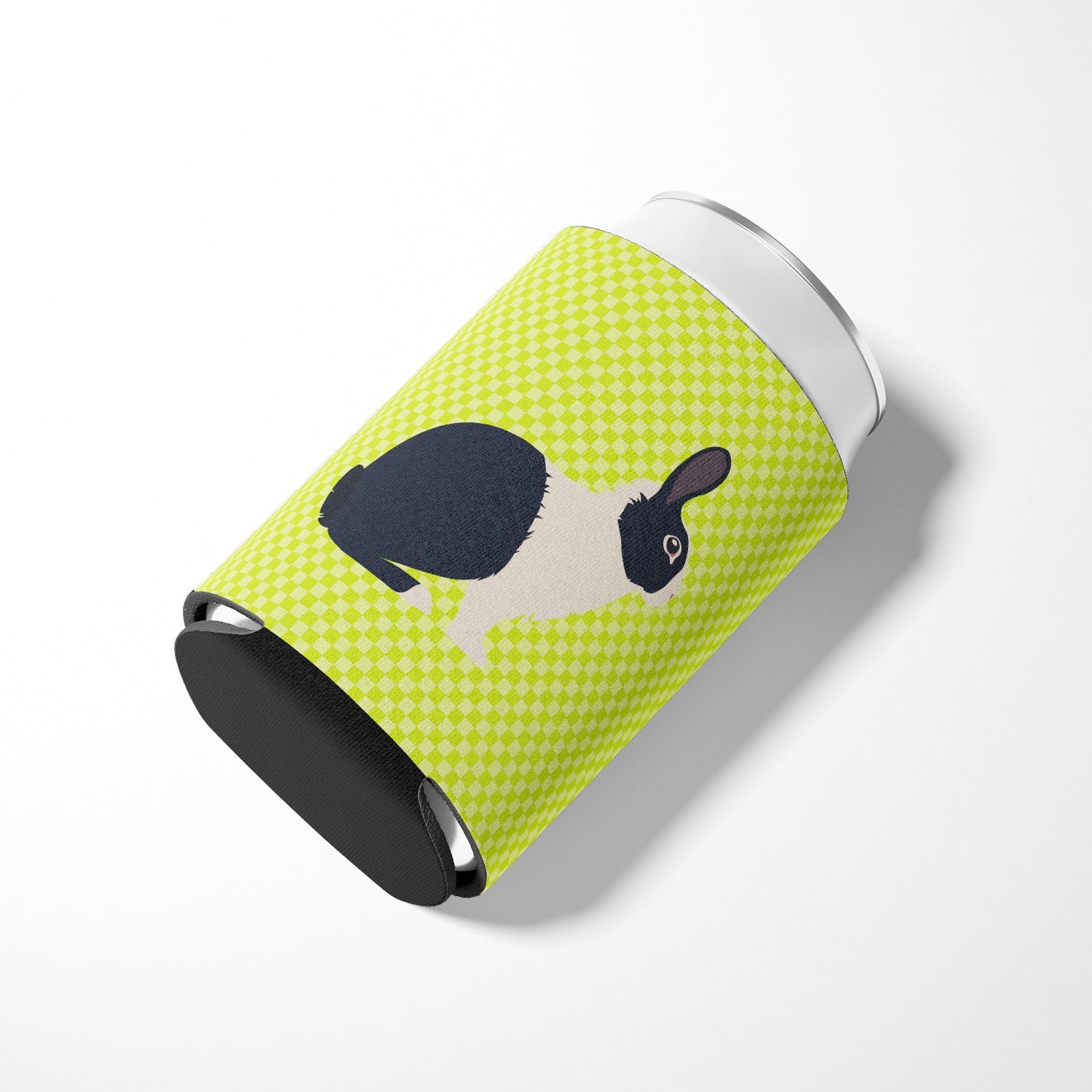 Dutch Rabbit Green Can or Bottle Hugger Cooler Sleeve for Standard 12 oz Cans, Insulated Foam Beer & Soda Can Hugger Reusable