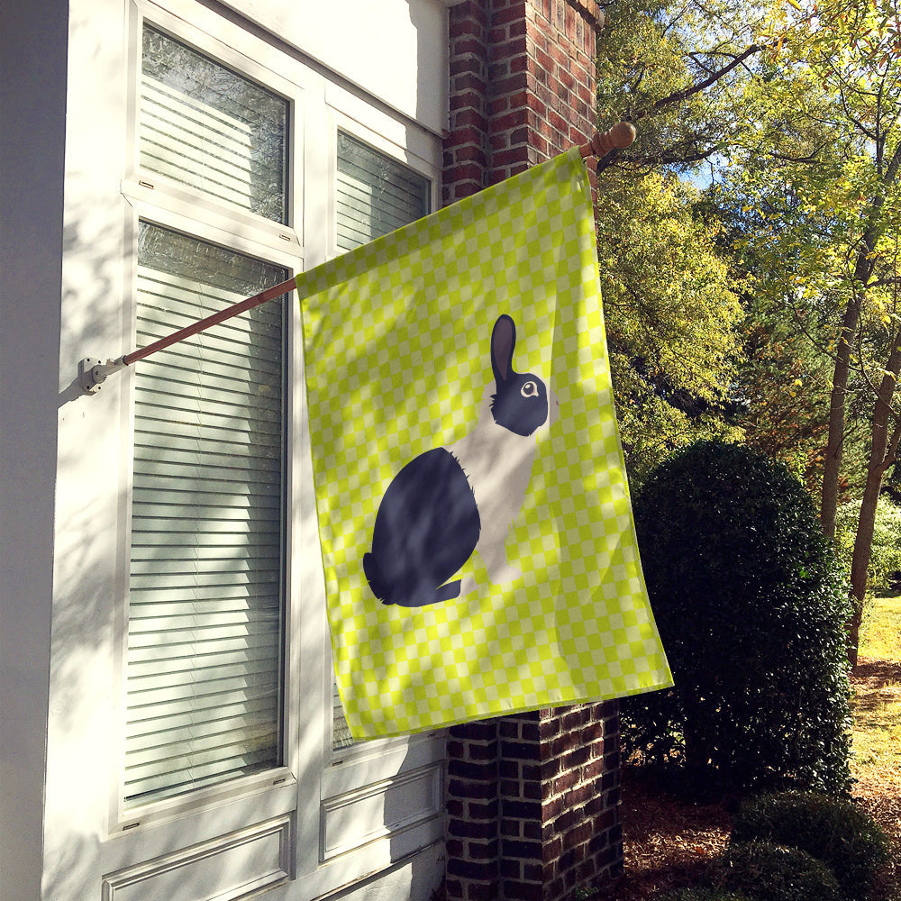 Dutch Rabbit Green House Flag 28x40 Porch Sleeve Pole Decorative Outside Yard Banner Artwork Wall Hanging, Polyester