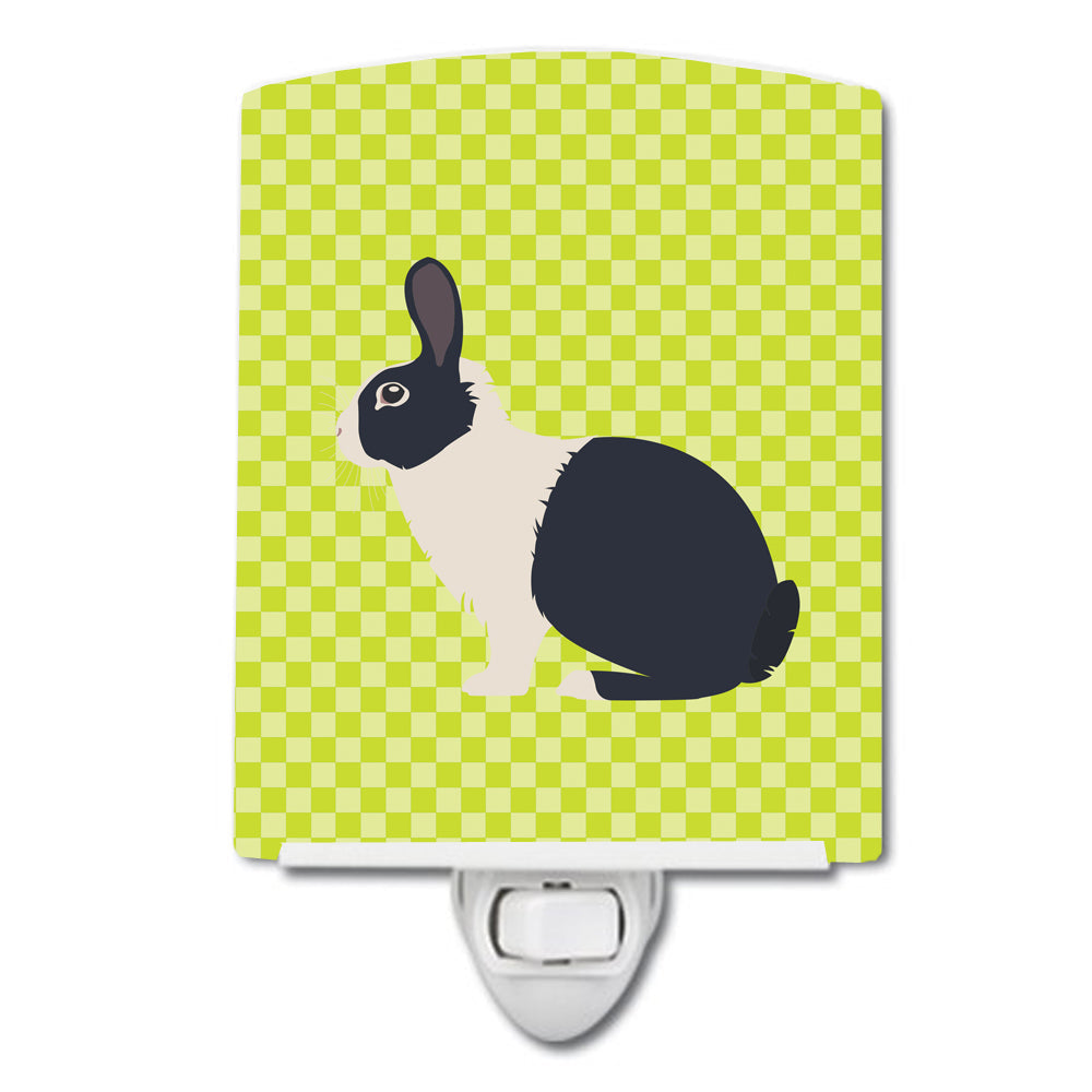Dutch Rabbit Green Ceramic Night Light Compact, UL-Certified, Ideal for Bedroom, Bathroom, Nursery, Hallway, Kitchen, 6x4x3, Multicolor