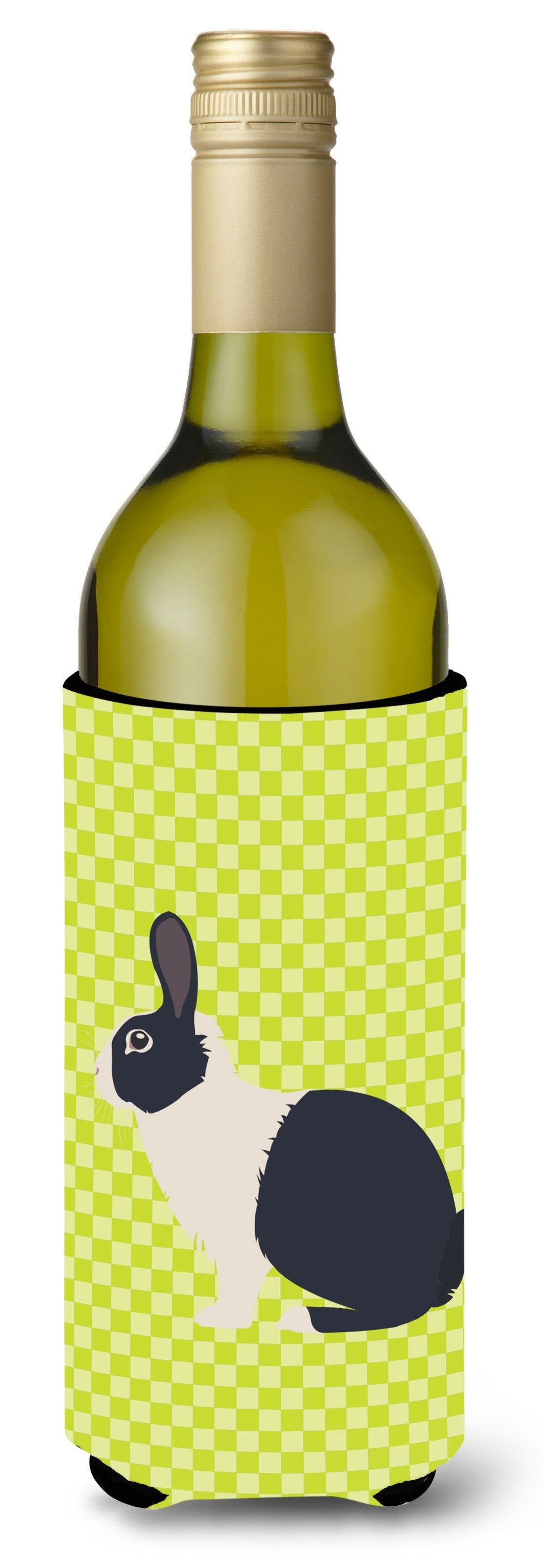 Dutch Rabbit Green Wine Bottle Hugger Gift Sleeve for Standard 750 ml Bottles, Insulated Reusable Also Fits Mini Shot & Pint Bottles