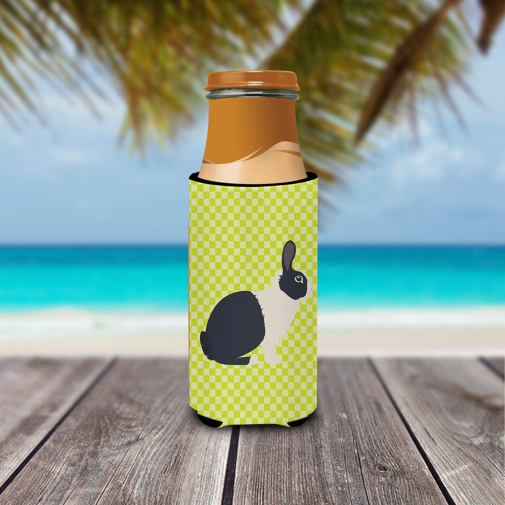 Dutch Rabbit Green Slim Can Hugger , Insulated Foam Hugger for 12 oz Slim Cans, Beer Bottles & Water Bottles, Printed in USA