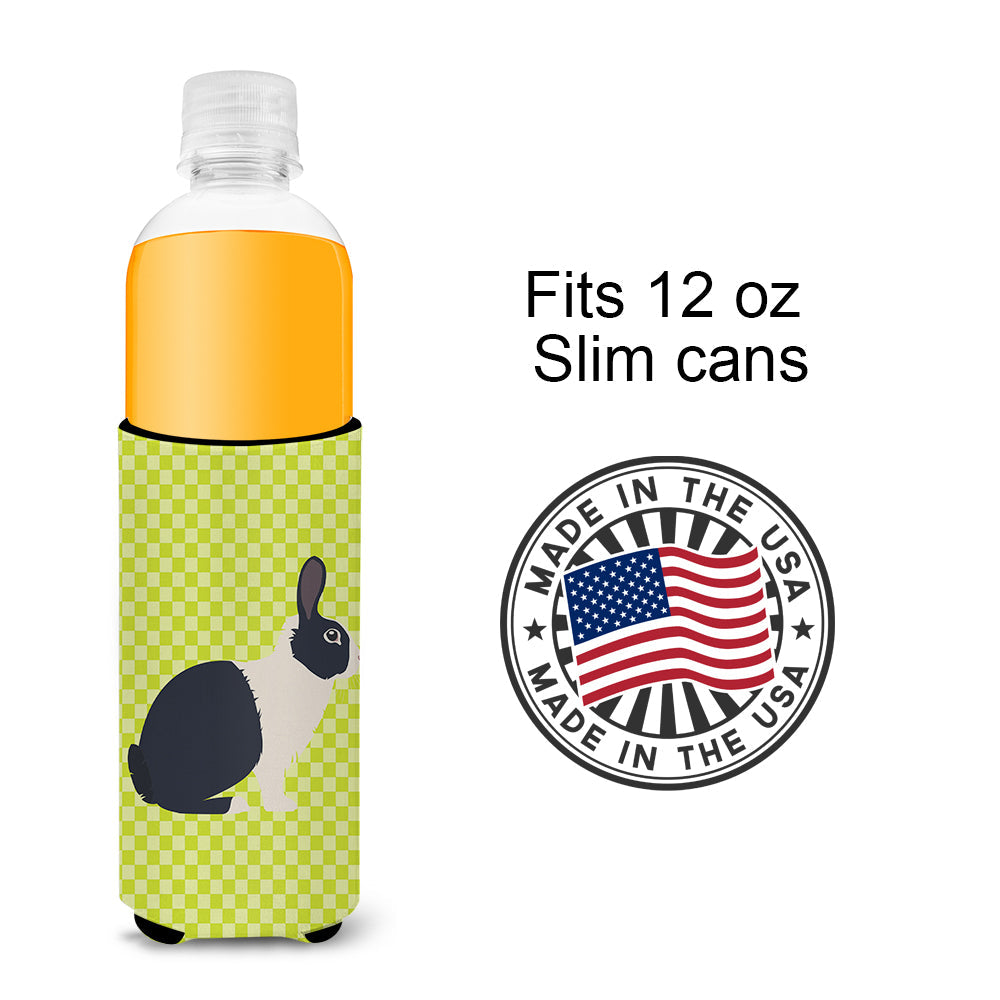 Dutch Rabbit Green Slim Can Hugger , Insulated Foam Hugger for 12 oz Slim Cans, Beer Bottles & Water Bottles, Printed in USA